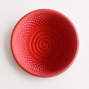 Mercan Kırmızısı Spiral Epoksi Tıraş Kasesi
