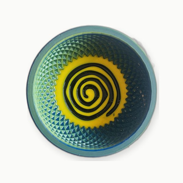 3D Baskı Turkuaz Sarı Spiral Tıraş Kasesi 3D Baskı Turkuaz Sarı Spiral Tıraş Kasesi