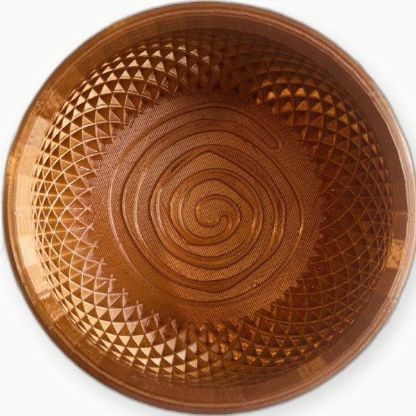 3D Baskı Bakır Rengi Spiral Tıraş Kasesi