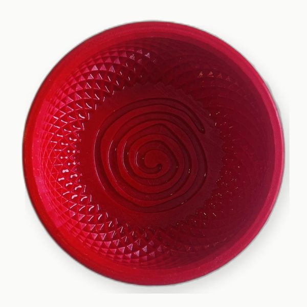 3D Baskı Kırmızı Spiral Tıraş Kasesi