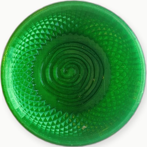 3D Baskı Şeffaf Yeşil Spiral Tıraş Kasesi 3D Baskı Şeffaf Yeşil Spiral Tıraş Kasesi