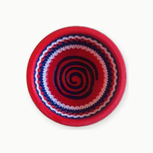 3D Baskı Kırmızı Beyaz Lacivert Spiral Tıraş Kasesi