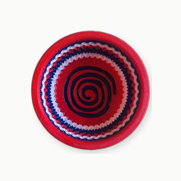 3D Baskı Kırmızı Beyaz Lacivert Spiral Tıraş Kasesi 3D Baskı Kırmızı Beyaz Lacivert Spiral Tıraş Kasesi
