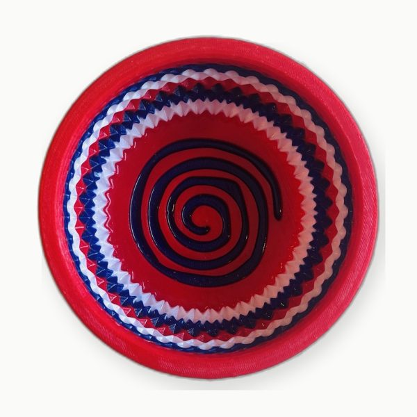 3D Baskı Kırmızı Beyaz Lacivert Spiral Tıraş Kasesi 3D Baskı Kırmızı Beyaz Lacivert Spiral Tıraş Kasesi