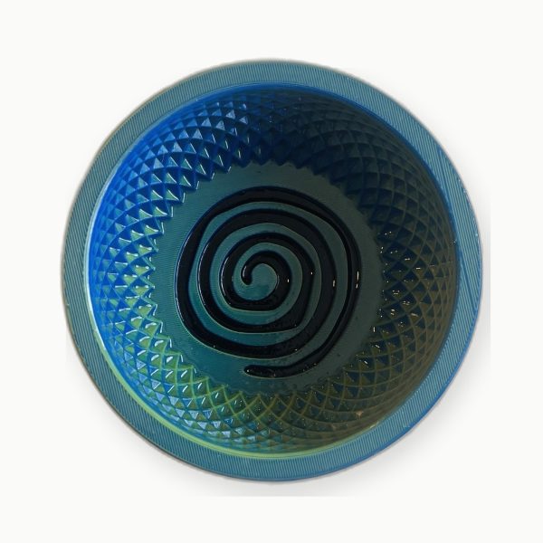 3D Baskı Turkuaz Sarı Spiral Tıraş Kasesi
