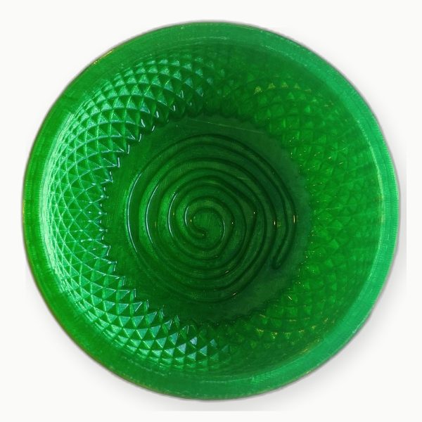 3D Baskı Şeffaf Yeşil Spiral Tıraş Kasesi