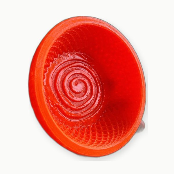3D Baskı Turuncu Kırmızı Spiral Tıraş Kasesi