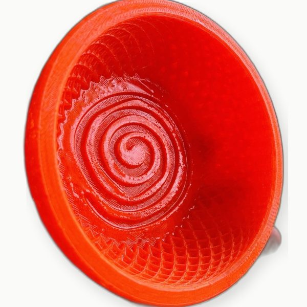 3D Baskı Turuncu Kırmızı Spiral Tıraş Kasesi