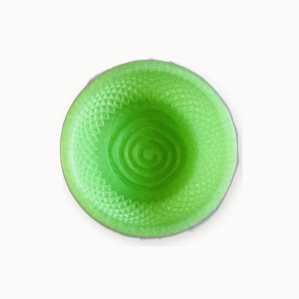 3D Baskı Fosforlu Yeşil Spiral Tıraş Kasesi