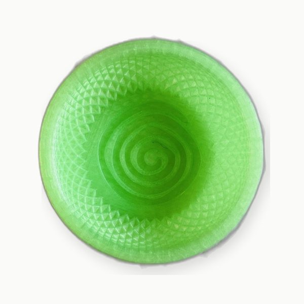 3D Baskı Fosforlu Yeşil Spiral Tıraş Kasesi