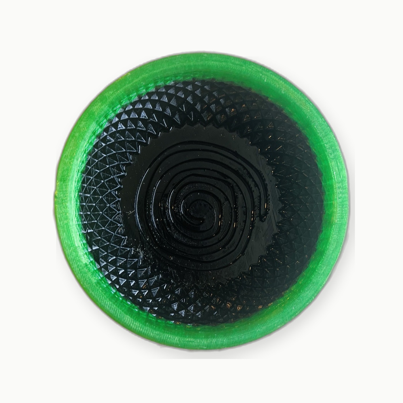 3D Baskı Yeşil Siyah Spiral Tıraş Kasesi