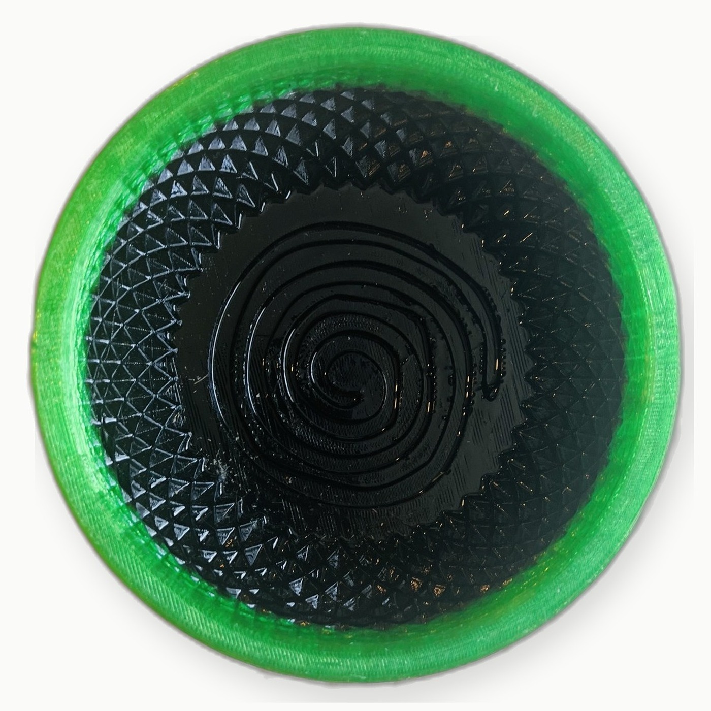 3D Baskı Yeşil Siyah Spiral Tıraş Kasesi
