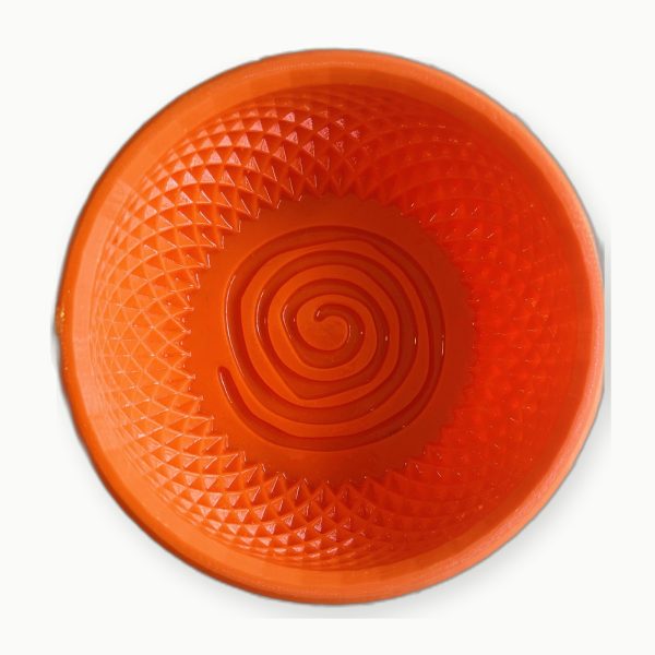 3D Baskı Turuncu Spiral Tıraş Kasesi