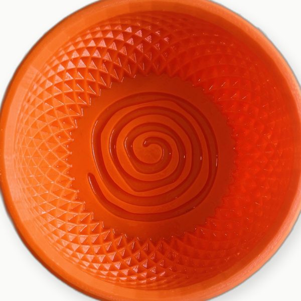 3D Baskı Turuncu Spiral Tıraş Kasesi