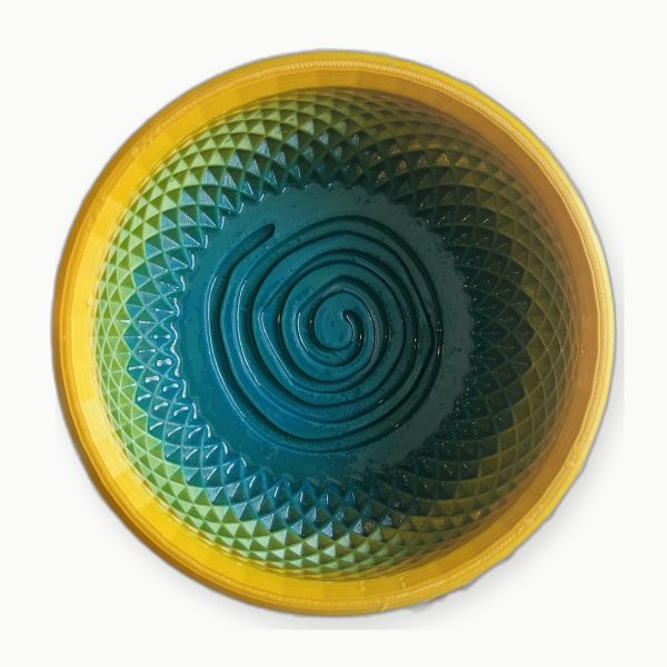 3D Baskı Sarı Mavi Spiral Tıraş Kasesi 3D Baskı Sarı Mavi Spiral Tıraş Kasesi