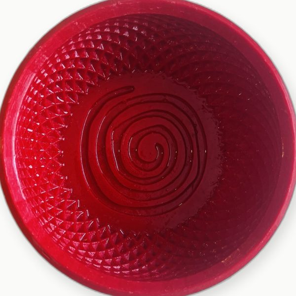 3D Baskı Şeffaf Kırmızı Spiral Tıraş Kasesi