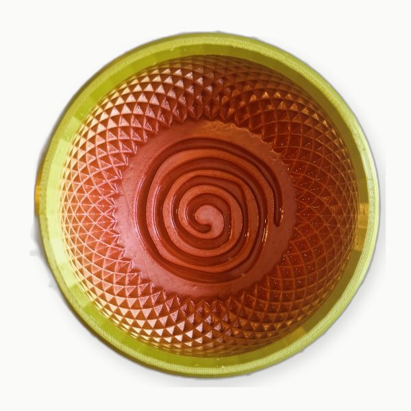 3D Baskı Sarı Kırmızı Spiral Tıraş Kasesi