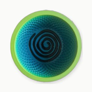 3D Baskı Yeşil Mavi Spiral Tıraş Kasesi